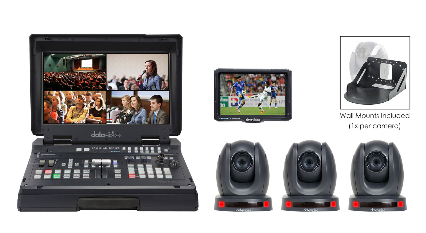 HS-1600T-3C140TM - 3-CAM PTZ STREAMING KIT